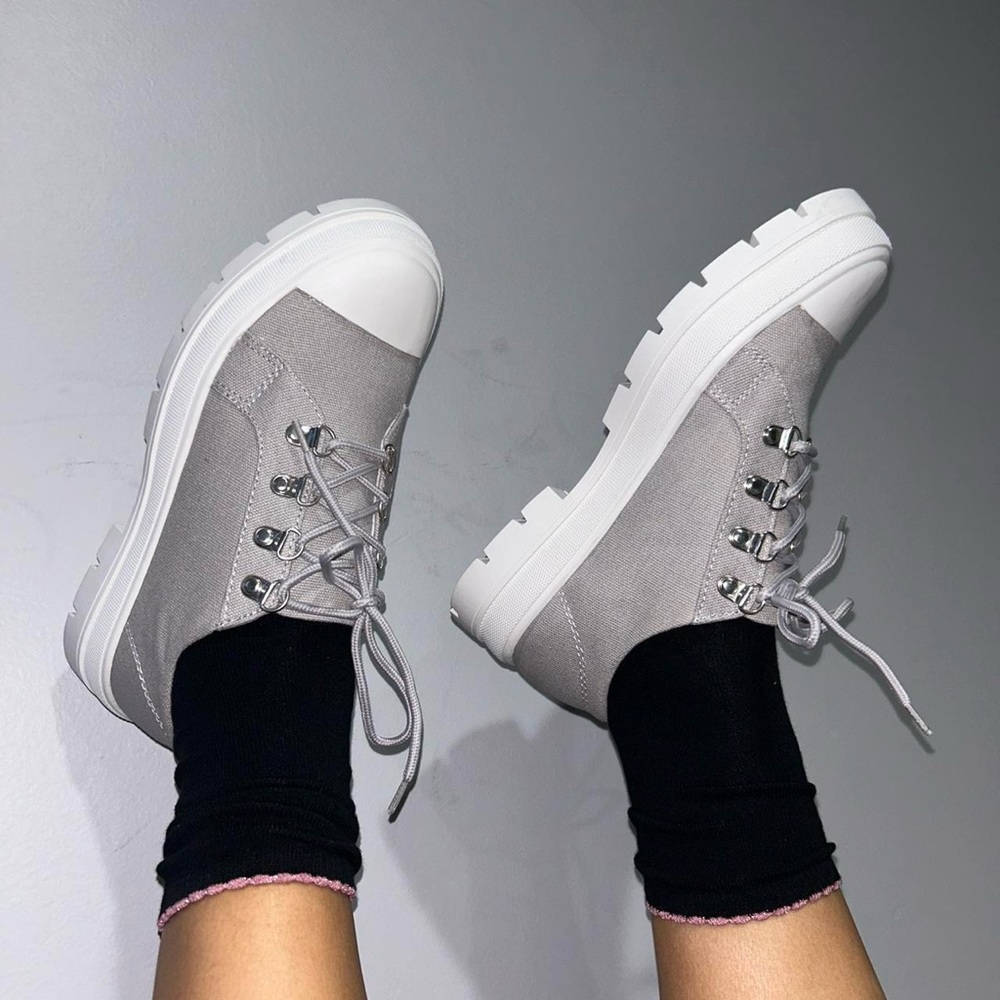 Grey canvas sneakers